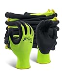 FJDZ SAFETY 13-gauge Seamless Nylon Shell Natural Rubber Foam Latex Coated Work Gloves Precision Handling, Construction, Warehouse,(Lime Green,Medium)