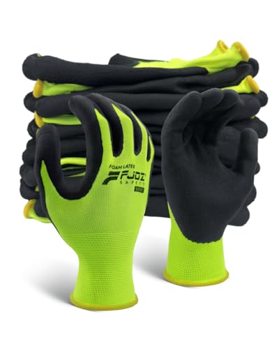 FJDZ Safety Foam Latex Coated Work Gloves