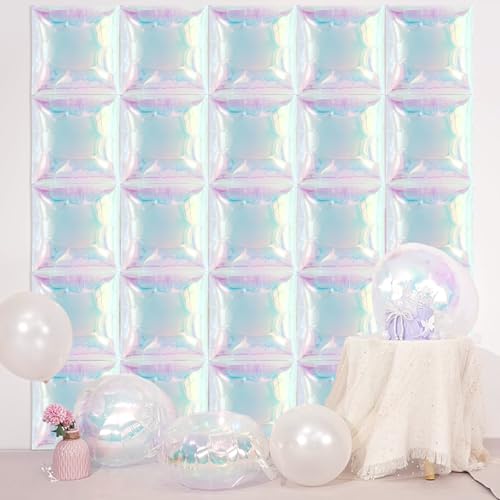 Décoration de fête avec ballons irisés double face pour anniversaire