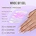 French Tip Press On Nails - BTArtbox White Almond Medium Reusable Stick On Nails in 15 Sizes - 30 Soft Gel Fake Nail Kit for Women Gift, Classic
