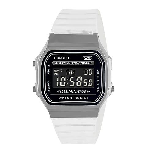 Casio Unisex Vintage A168XES-1BDF Black Digital Dial Transparent Resin Strap D306 — image 1 of 6