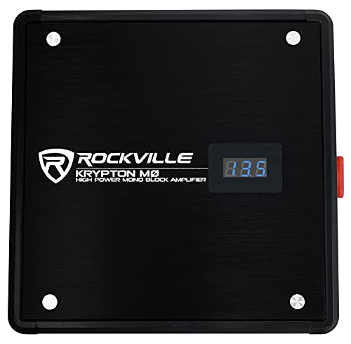 Rockville Krypton-M0 1400W Peak/350W Rms Mono 1 Ohm Car Amplifier Bundle With Rockville Rwk41 4 Gauge Complete Car Amp Wiring Installation Wire Kit With Rca's #TOP2