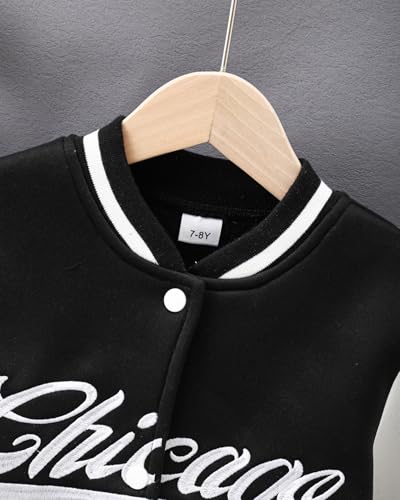 PureChapter Boys Baseball Jacket Kids Varsity Jacket Classic Embroidered Cardigan Sweatshirt Winter Coat Bomber Jacket4