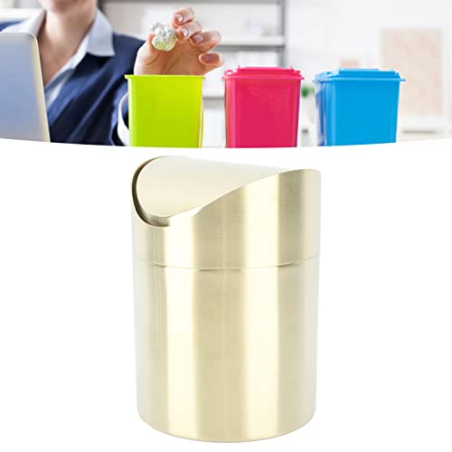 Mini caneca de basura cuadrada de acero inoxidable 304 dorada miniatura 6