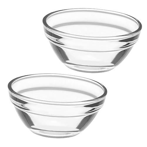 KICHOUSE 2pcs Bozai Cake Bowl Food Containers Preparing Glass Bowls Condiment Cups Prep Bowls Small Pudding Container Small Glass Bowls Food Bowls Pudding Bowl Horseshoe Cake Multipurpose