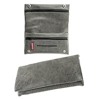Borsa Porta Tabacco In Pelle Marrone – Compatta Con Fibbia Magnetica E Scomparti Per Filtri E Accendino