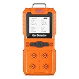 Otuoor 4 Gas Detector for H2S, CO, LEL, O2 with LCD Display, Features Triple Alarms (Vibration, Sound & Light Alarms), Portable Clip-On Design for Work Home, IP65 Explosion-Proof, Long Battery Life