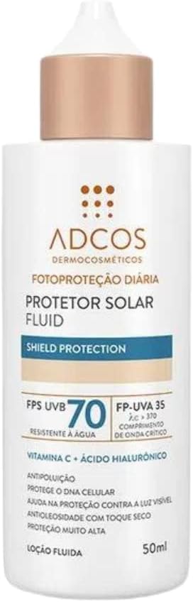 Protetor Solar Adcos Fluid Shield FPS70 Beige 40ml — Melhor acabamento natural com alta proteção