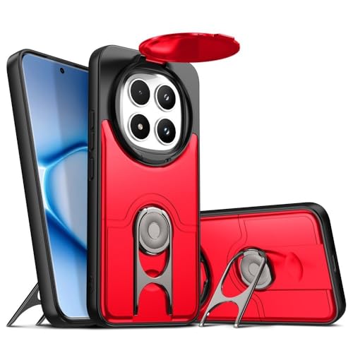 Étui objectif Redmi 14C 4G anti-choc rouge et sa bague de maintien intégrée