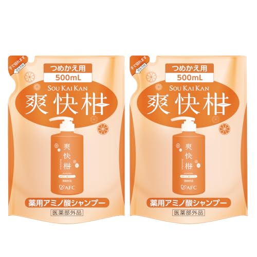 (AFC) シャンプー 爽快柑 詰め替え 500mL 2個 アミノ酸 薬用 ノンシリコン 柑橘 痒みのサムネイル