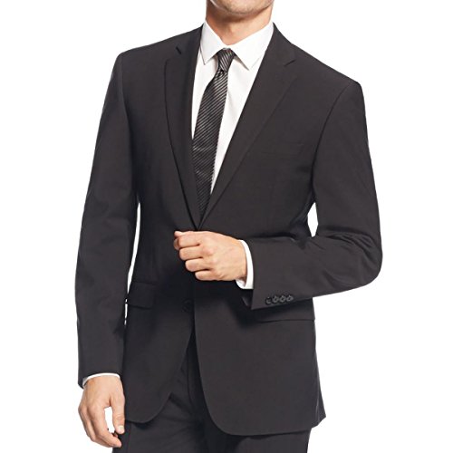 Calvin Klein Men's Slim Fit Suit Separates, Solid Black, 38 Regular