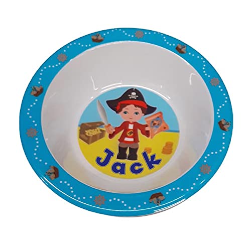 Childrens' Melamine Bowl - Pirate Design - 47 Boys' Names Available (Jack)