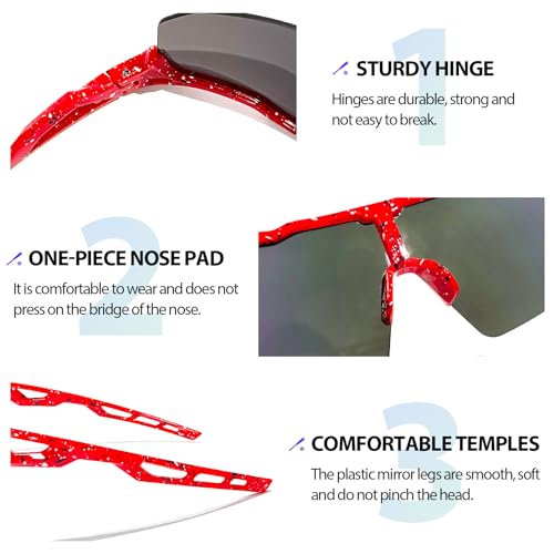 Image of Youth Baseball Sunglasses for Boys Girls Softball Cycling Sports Sunglasses Kids Lightweight UV Protection