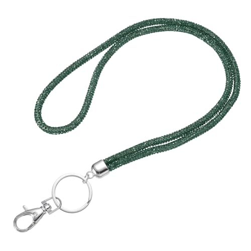 Bijou de téléphone strass vert foncé lanière cristal avec porte-clés