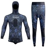 C-STREAM Men Spearfishing Wetsuit Neoprene 3mm 1.5mm Camouflage Diving Suit 2pcs Set for Freediving, Snorkeling,Scuba Dive (Camo Blue, Large, 1.5, 1.5, Millimeters)