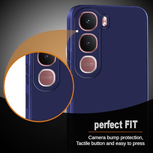 Image of Back Cover for Vivo Y31 5G | Full Camera Protection | Premium Liquid Silicon Case | Flexible Bumper Case for Vivo Y31 5G (Dark Blue)