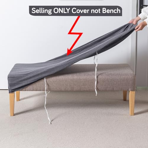 Image of HOKIPO 200gsm Knitting Jacquard Bench Cover, 'Nestiva Series', Porpoise Grey (AR-6237-GRY)