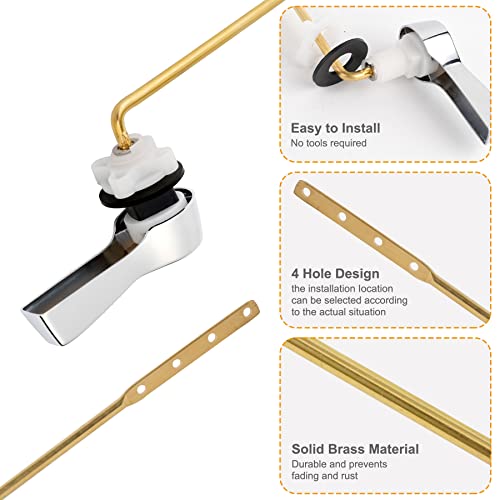image for Hibbent Universal Metal Front Mount Toilet Handle Replacement Kit, Bra