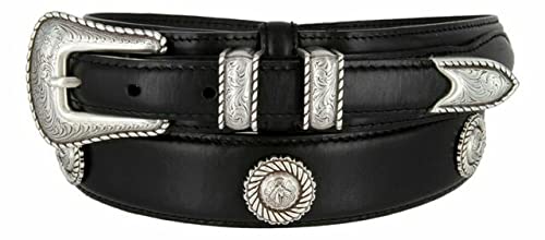 Image of Belts.com Western Buckle Belt Oil Tanned Genuine Leather Ranger Belt 1-3 /8 inch(35mm) Taper to 3 /4 inch(19mm) Wide-Multiple choices
