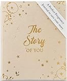 Baby Memory Book – Beige & Gold Hardcover Keepsake Album for Newborn to Toddler | First 5 Years Milestone Scrapbook with Double-Sided Stickers for Photos & Decoration | Gift for New Parents