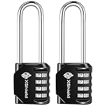 Double Dragon 2-Pack Heavy Duty Combination Padlock | 49mm x 42mm | 4-Digit Resettable Code | Long Hardened Shackles | Weather-Resistant Security Lock for Lockers, Gates, Luggage & Outdoor Use