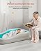 QPAU Larger Inflatable Toddler Travel Bed, Portable Kids Air Mattress with Built-in Bumpers, Fast Electric Pump, Separate Mattress Design, for Home, Grandma's, Camping, and Vacation, Cyan
