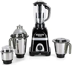MasterClass Sanyo Diaa 600W Mixer Grinder with 3 SStainless Steel Jars and 1 Juicer Jar (1 Wet Jar, 1 Dry Jar and 1 Chutney Jar), Black.Make in India(ISI Certified)