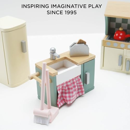 Cocina de Casa de Muñecas Le Toy Van de madera premium para juego educativo 6