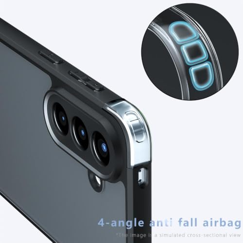 Image of Matte PC + TPU Back Cover Case for Samsung Galaxy A27 5G,Air Bag Protection, Anti-Fingerprint, Micro Arc Edge, Never Turns Yellow, Camera Lens Guard, Black