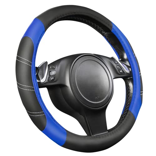 image for CAR PASS Line Rider Microfiber Leather Sporty Steering Wheel Cover Uni