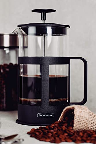Cafeteira Francesa Tramontina em Vidro e Polipropileno Preto 1 L