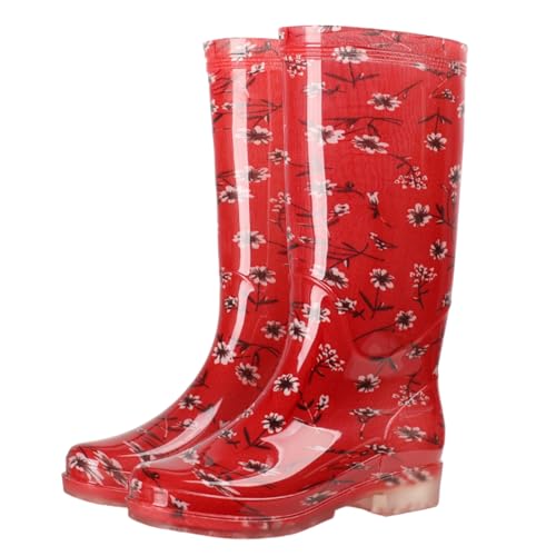 ENEN Bottes de Pluie pour Femme Homme 35-46 Mollet Large, Bottes Caoutchouc Pluie Adulte Imperméables Confortable avec Semelle Antidérapantes pour un usage...