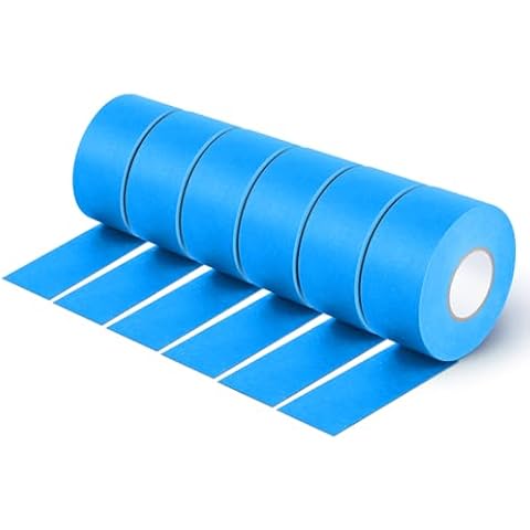 NETEHA 6 Rolls Painters Tape Masking Tape 1.57 Inch x 55 Yard, Heat Resistant No Residue Automotive Adhesive Tape for Automotive Paint and DIY Paint Projects (Blue) Cover