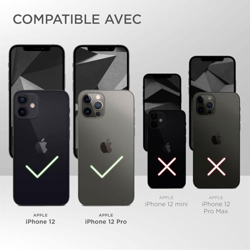 Coque iPhone 12 et 12 Pro MoEx rigide noir mat métallisé protection ultra fine