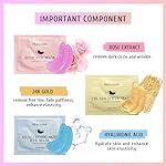 Under Eye Patches Gold and Hyaluronic Acid for puffy eyes,Rose Eye Masks for Dark Circles and Puffiness skin care Smooth Wrinkles products 30 Pairs - Image 3