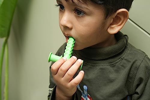 Image of Chewy Tube Brick (Green) | Sensory Chewing Toy for Kids | Textured Biting & Chewing Tool, 1 Pack