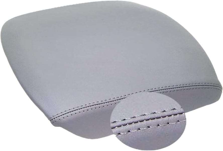 Center Console Cover and Front Door Panel Armrest Cover Kit Fits for Pilot 2009 2010 2011 2012 2013 2014 2015 (Leather Part Only) with Removal Tool (Gray)