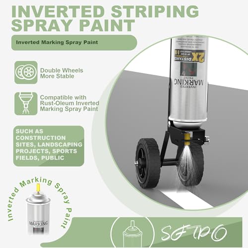 SFTPO Marking Paint Wand, Industrial Two Wheel Striping Paint Sprayer, Paint Sticks for Line Paint Ground, Sports Field, Parking Lot, Work with Inverted Marking Spray Paint (Round-Tip Nozzle)(35") by SFTPO - Image 3