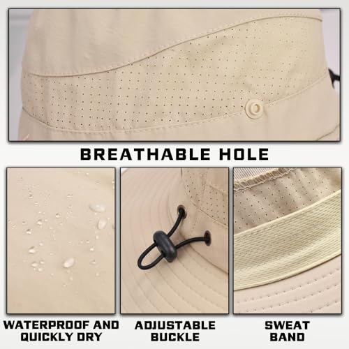Image of Sun Hats for Men Women, UPF 50+ Protection Fishing Hat with Neck Flap