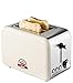 Produktbild Bestron Toaster mit 2 Röstkammern, Krümelschublade und Röstaufsatz, Vintage, 1000 Watt, Beige
