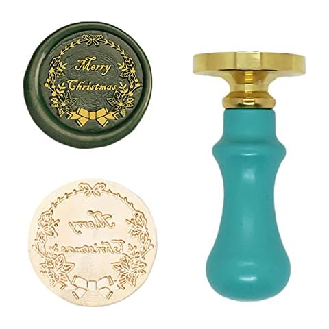 Wax Seal Stamp Kit Merry Christmas Wishes Words Stamp Xmas Vintage Sealing for Wedding Letter Invitation Sealing Cover