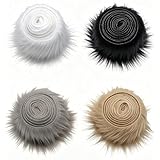 4 Bandes de Fausse Fourrure de 5x150 cm, Tissu en Fausse Fourrure, Fourrure Synthétique, Matériau en Peluche en Rouleau, Quatre Couleurs, Utilisées pour la Barbe de Nain et la Barbe de Père Noël
