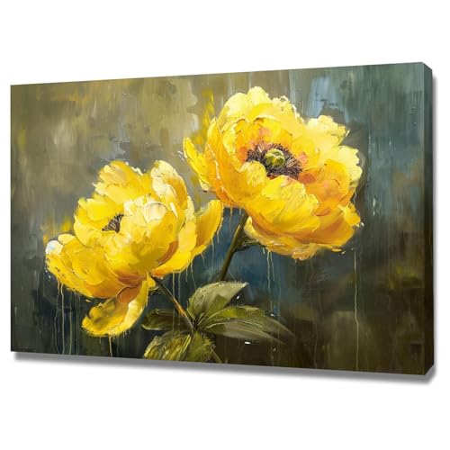 Impression d’art mural de peinture végétale encadrée 70x100cm WODJEM