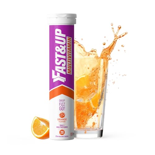 Fast&Up Multivitamin Complete Multivitamin Supplement All Day Energy 20 Effervescent Tablets Supports Immune System Orange