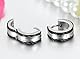 JewelryWe Schmuck Herren-Ohrringe, Edelstahl Creolen Gestüt Ohrstecker, Schwarz Silber