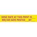 Brady 93637, 1.6875"x8" Polycarbonate Dose Rate_Mr/Hr_Special Instructions. Sign, 50 Packs of 5 pcs
