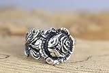 Besteckschmuck Ring, ca. 56 (18) Rose