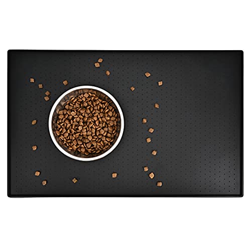 STVICTORY Dog Food Mat, Waterproof Dog Bowl Mats for Food and Water Bowls, Slip-Resistant Dog Feeding Mats with Raised…