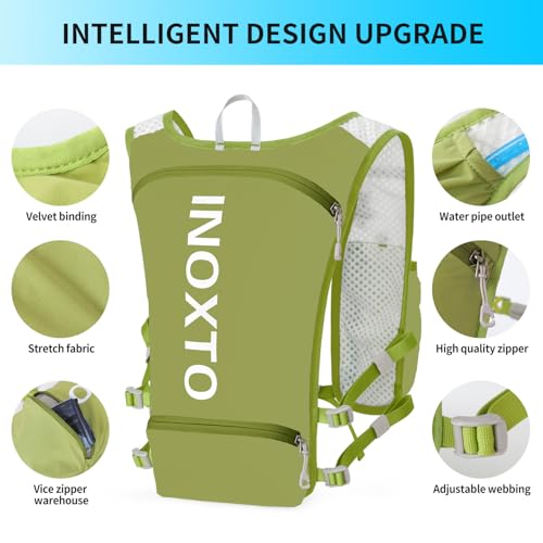 Image of INOXTO Running Hydration Vest Backpack,Lightweight Insulated Pack with 1.5L Water Bladder Bag Daypack for Hiking Trail Running Cycling Race Marathon for Women Men
