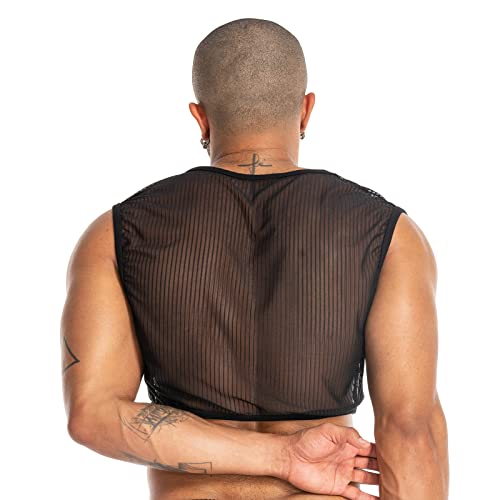 Men's Sexy Mesh Crop Tank Top for Party and Clubwear2